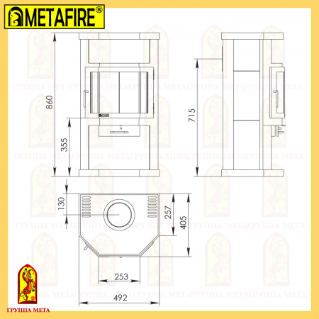 Печь-камин Ока Мета-бел