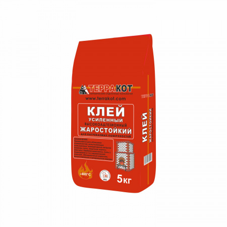 Клей жаростойкий ТЕРРАКОТ усиленный 5кг(до+400С)