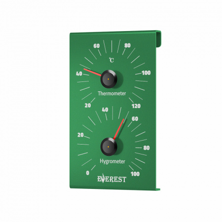 Термогигрометр EVEREST, алюминий, зеленый (green) TG-28 (Везувий)