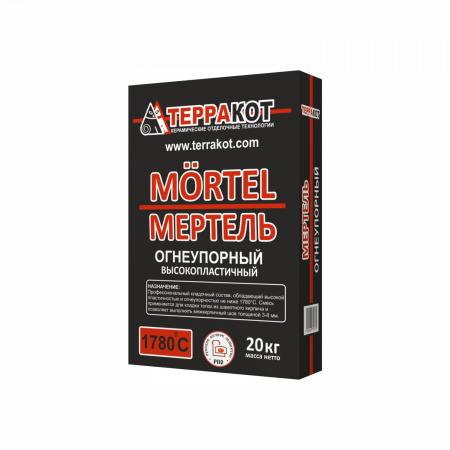 Мертель ТЕРРАКОТ огнеупорный 20кг(до+1780)